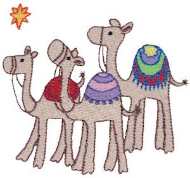 Picture of Nativity Camels Machine Embroidery Design