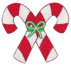Picture of Jolly Christmas Candy Canes Machine Embroidery Design