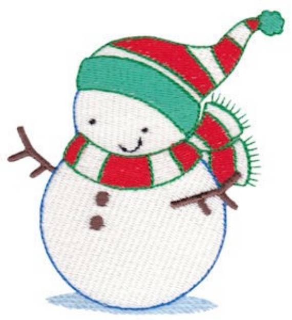 Picture of Jolly Christmas Snowman Machine Embroidery Design