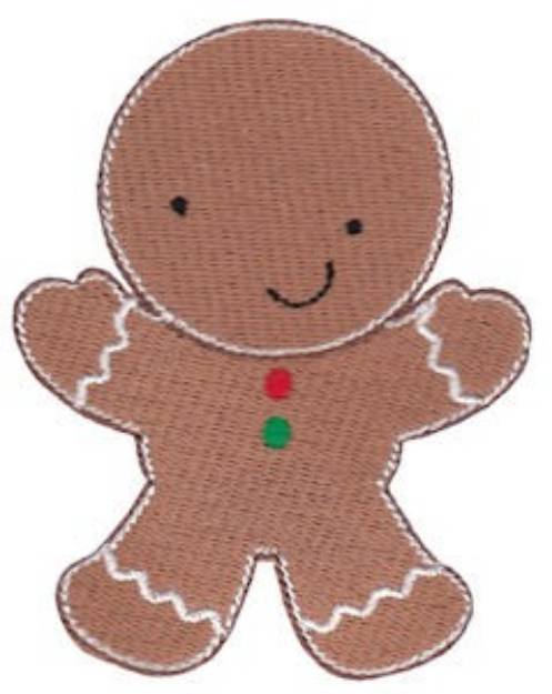 Picture of Jolly Christmas Gingerbread Man Machine Embroidery Design