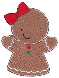 Picture of Jolly Christmas Gingerbread Woman Machine Embroidery Design
