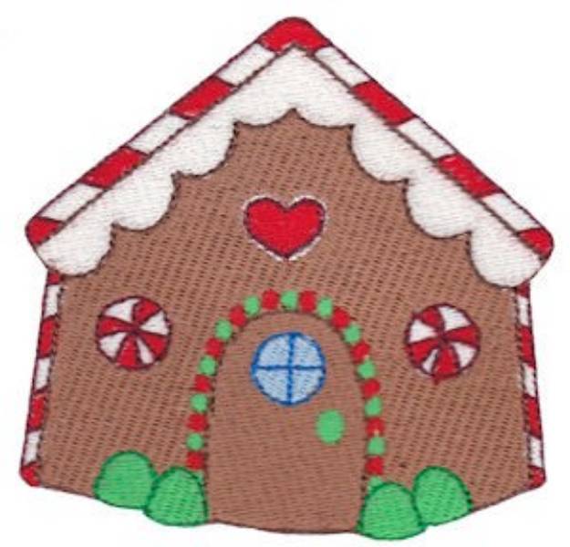 Picture of Jolly Christmas Gingerbread House Machine Embroidery Design