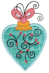 Picture of Heart Shape Applique Ornament Machine Embroidery Design