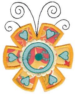 Picture of Daisy Applique Ornament Machine Embroidery Design