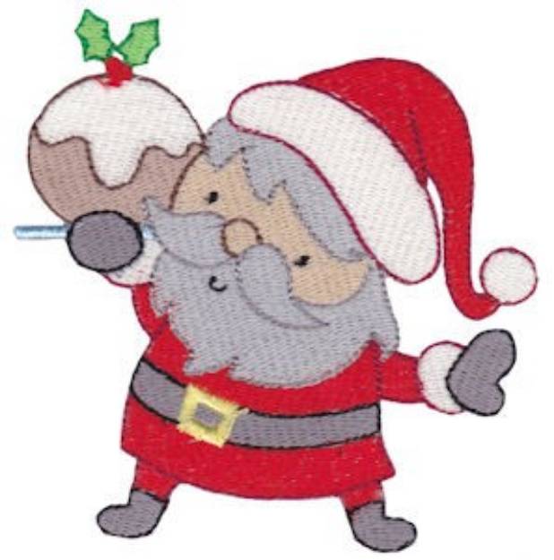 Picture of Santa & A Cookie Machine Embroidery Design