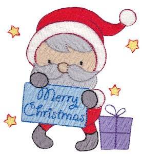 Picture of Merry Christmas Santa Machine Embroidery Design
