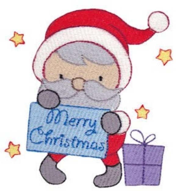 Picture of Merry Christmas Santa Machine Embroidery Design