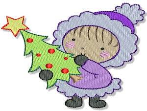 Picture of Little Eskimo & Christmas Tree Machine Embroidery Design