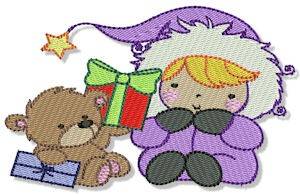 Picture of Little Eskimo & Teddy Bear Machine Embroidery Design