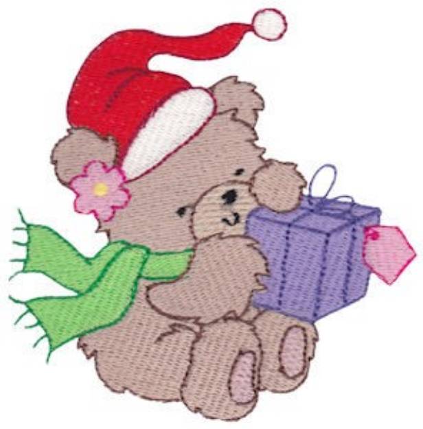 Picture of Christmas Teddy Bear Machine Embroidery Design