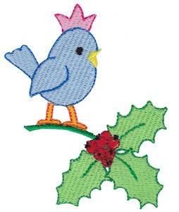 Picture of Bluebird & Holly Machine Embroidery Design