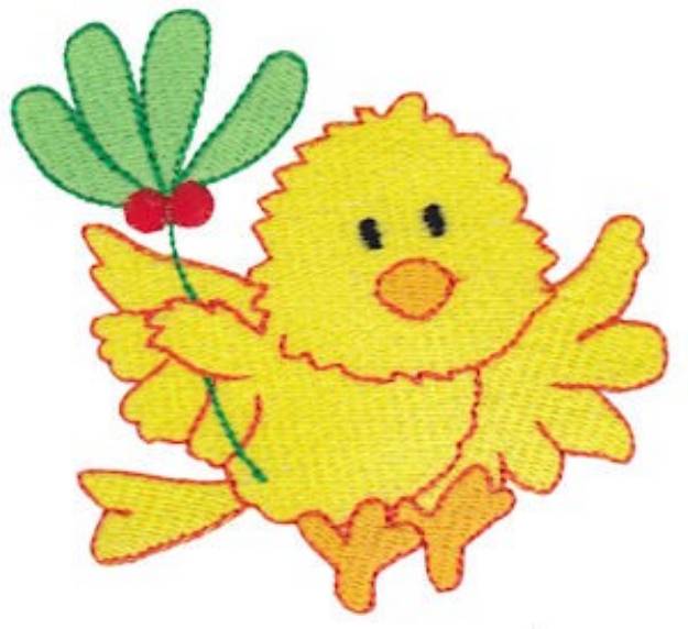 Picture of Christmas Chick & Holly Machine Embroidery Design