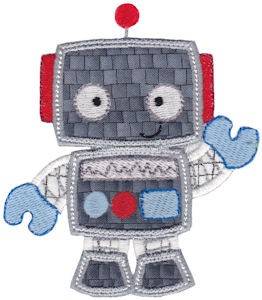 Picture of Tiny Robot Applique Machine Embroidery Design