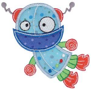 Picture of Flying Robot Applique Machine Embroidery Design