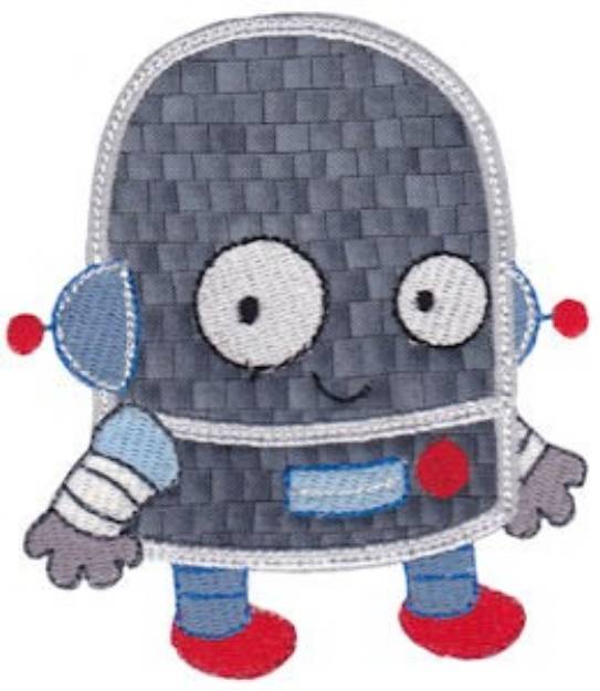 Picture of Happy Robot Applique Machine Embroidery Design