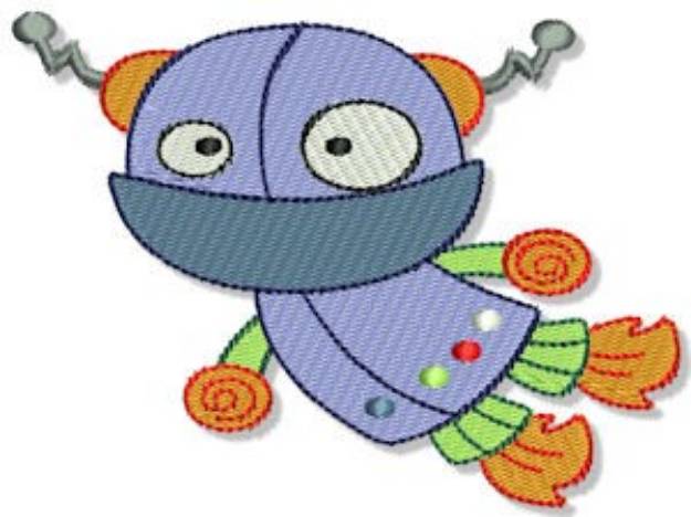 Picture of Flying Robot Machine Embroidery Design