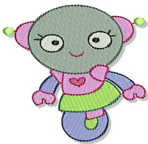 Picture of Girl Robot Machine Embroidery Design