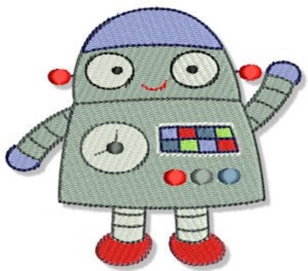 Picture of Waving Robot Machine Embroidery Design