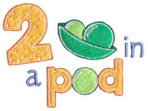 Picture of Two Peas In A Pod Machine Embroidery Design