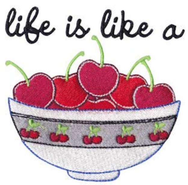 Picture of A Bowl Of Cherries Machine Embroidery Design