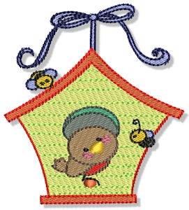 Picture of Birdhouse & Bees Machine Embroidery Design