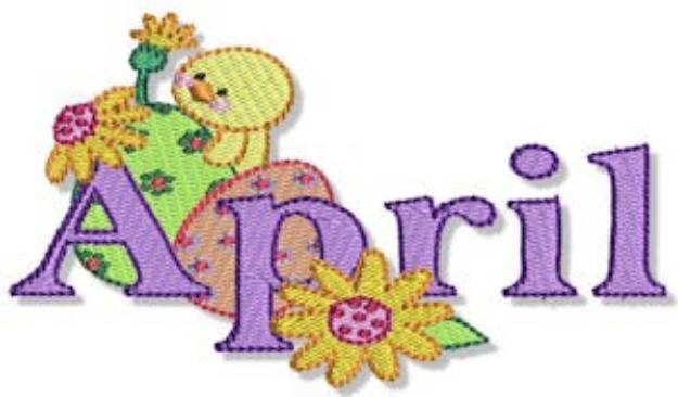 Picture of The Month Of April Machine Embroidery Design