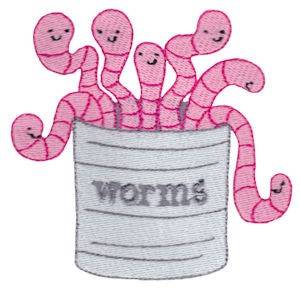 Picture of Fishing Worms Machine Embroidery Design
