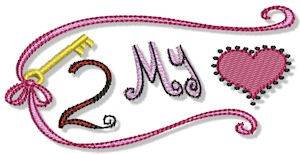 Picture of Key Two My Heart Machine Embroidery Design