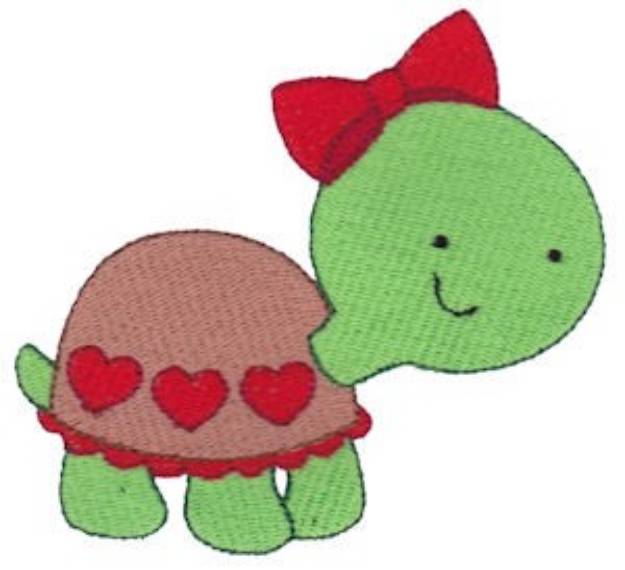 Picture of Valentines Day Turtle Machine Embroidery Design