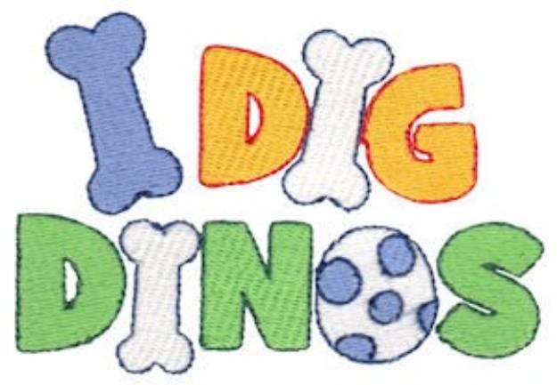 Picture of I Dig Dinos Machine Embroidery Design