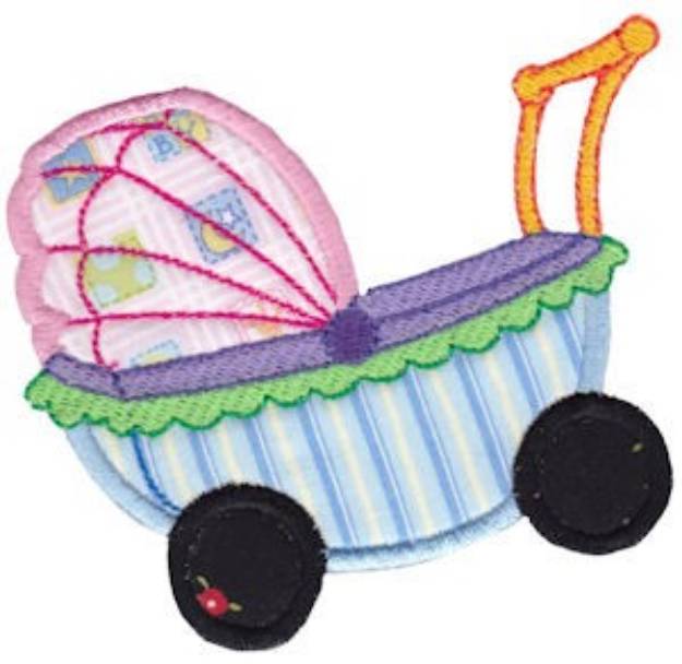 Picture of Baby Stroller Applique Machine Embroidery Design
