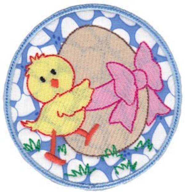 Picture of Easter Chick Applique Machine Embroidery Design