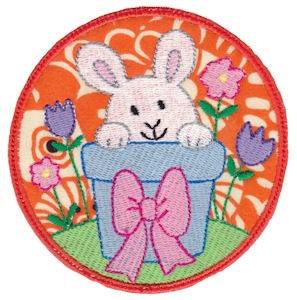 Picture of Easter Bunny Planter Machine Embroidery Design
