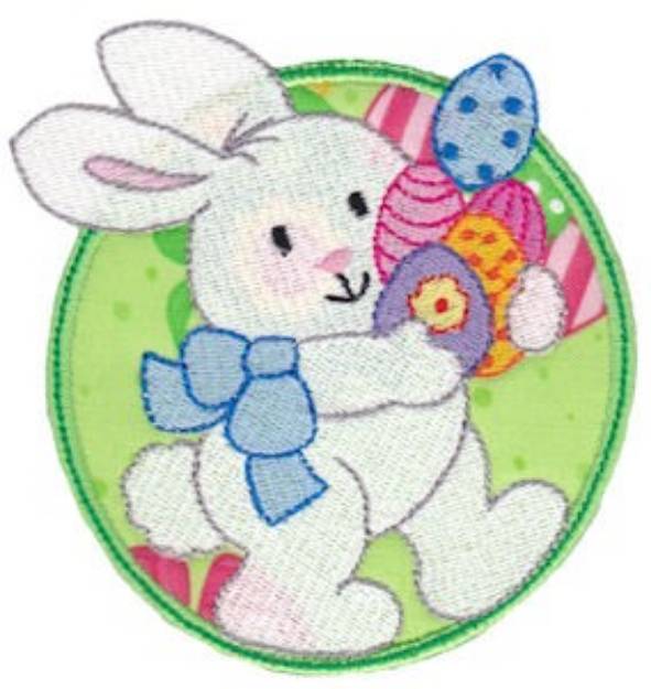 Picture of Happy Easter Bunny Applique Machine Embroidery Design