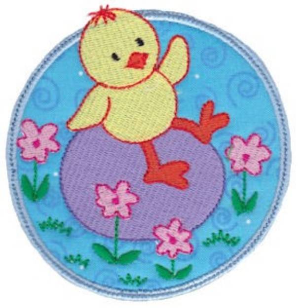 Picture of Chick & Egg Applique Machine Embroidery Design