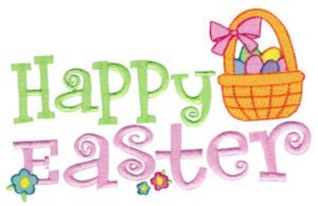 Picture of Happy Easter Basket Machine Embroidery Design