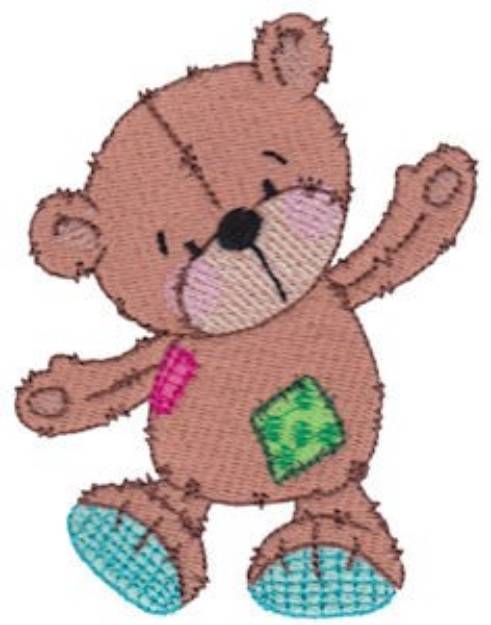 Picture of Dancing Raggedy Teddy Bear Machine Embroidery Design