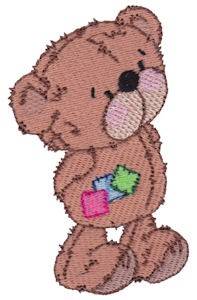 Picture of Raggedy Teddy Bear Machine Embroidery Design