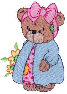 Picture of Raggedy Girl Teddy Bear Machine Embroidery Design