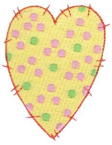 Picture of Polka Dot Heart Machine Embroidery Design
