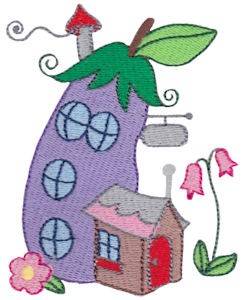 Picture of Eggplant House Machine Embroidery Design