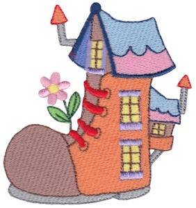 Picture of Old Boot House Machine Embroidery Design
