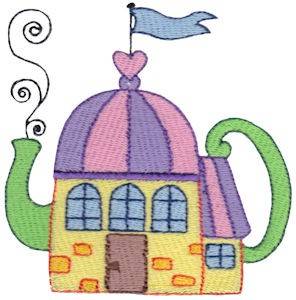Picture of Teapot House Machine Embroidery Design
