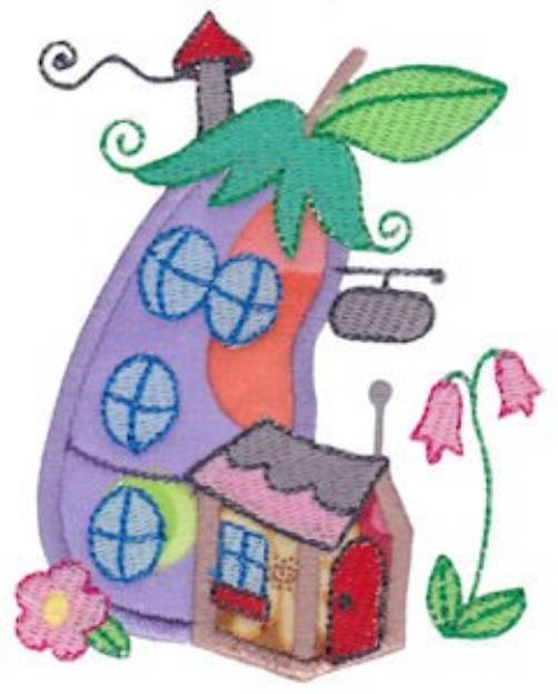 Picture of Applique Eggplant Home Machine Embroidery Design