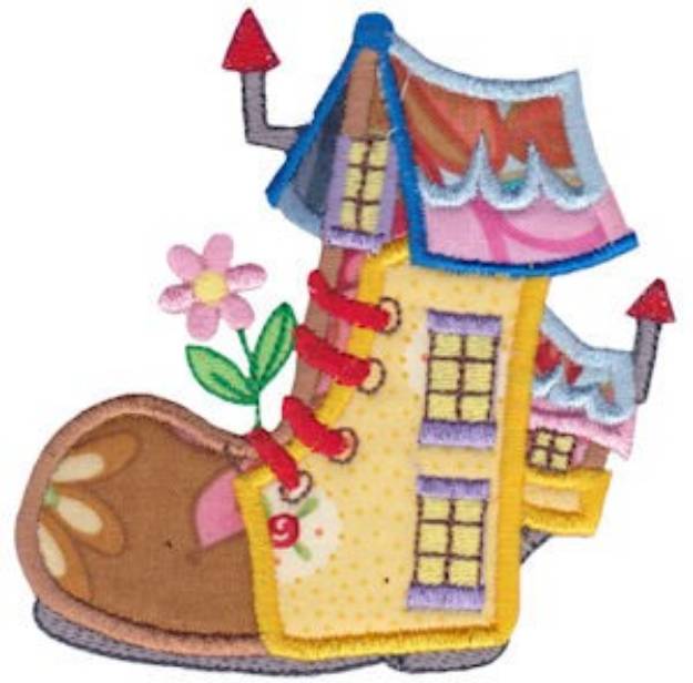 Picture of Applique Boot House Machine Embroidery Design