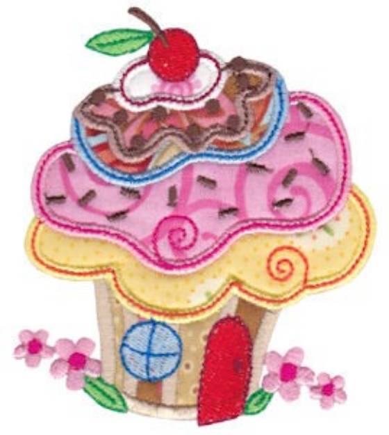 Picture of Applique Cupcake House Machine Embroidery Design