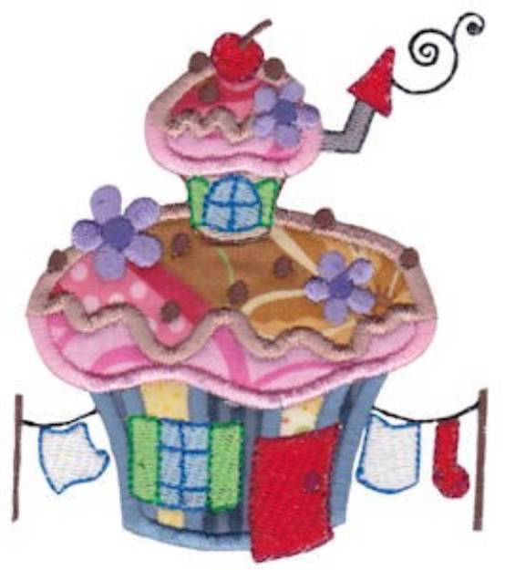 Picture of Applique Muffin House Machine Embroidery Design