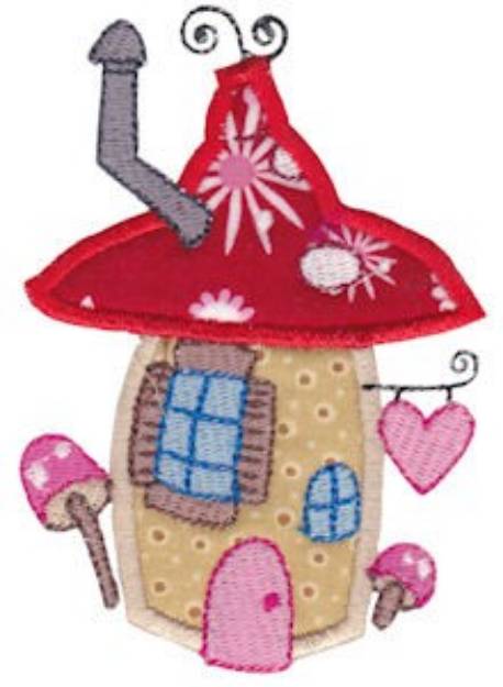 Picture of Applique Toadstool House Machine Embroidery Design