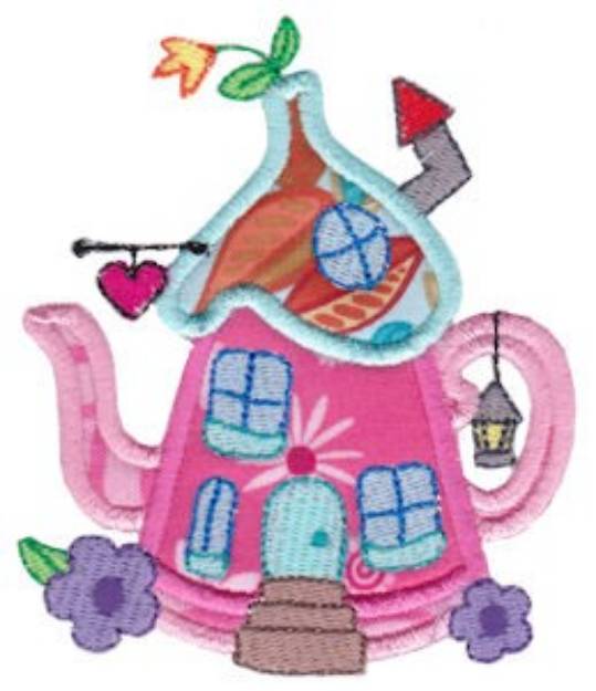 Picture of Applique Kettle House Machine Embroidery Design