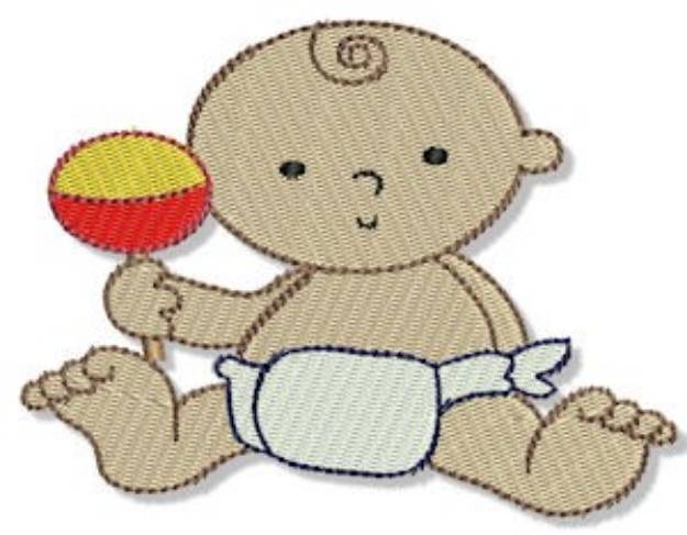 Picture of Baby & Rattle Machine Embroidery Design
